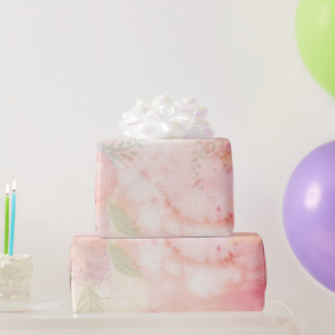 Waterverf Roze Floral Achtergrond Cadeaupapier