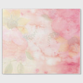 Waterverf Roze Floral Achtergrond Cadeaupapier (Vlak)