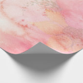 Waterverf Roze Floral Achtergrond Cadeaupapier (Hoek)