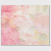 Waterverf Roze Floral Achtergrond Cadeaupapier (Vlak)