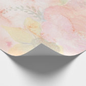 Waterverf Roze Floral Achtergrond Cadeaupapier (Hoek)