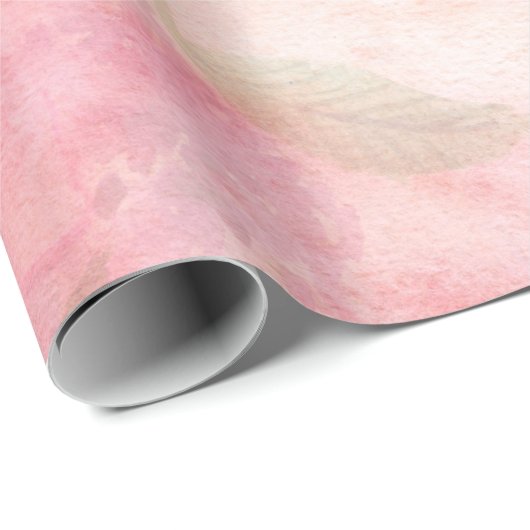 Waterverf Roze Floral Achtergrond Cadeaupapier (Rol Hoek)