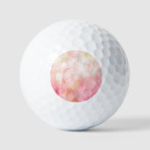 Waterverf Roze Floral Achtergrond Golfballen (Voorkant)