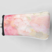 Waterverf Roze Floral Achtergrond Golfheadcover (Voorkant)