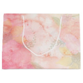 Waterverf Roze Floral Achtergrond Groot Cadeauzakje (Voorkant)