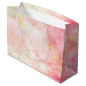 Waterverf Roze Floral Achtergrond Groot Cadeauzakje (Achterkant Gekanteld)