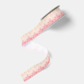 Waterverf Roze Floral Achtergrond Grosgrain Lint (Achterkant)