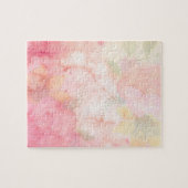 Waterverf Roze Floral Achtergrond Legpuzzel (Horizontaal)