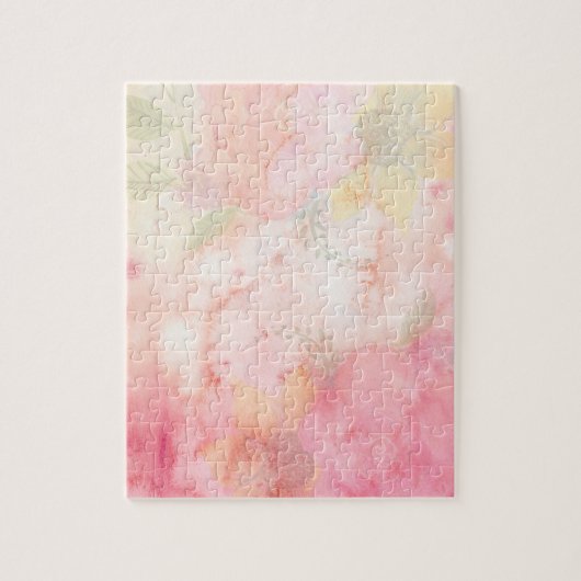 Waterverf Roze Floral Achtergrond Legpuzzel (Verticaal)