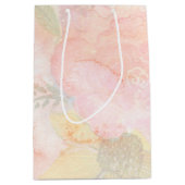 Waterverf Roze Floral Achtergrond Medium Cadeauzakje (Voorkant)