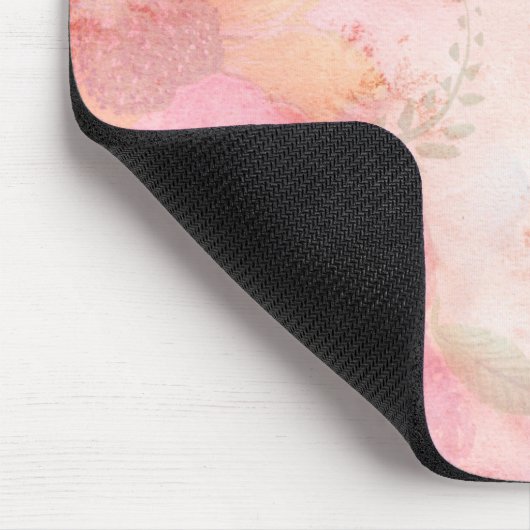 Waterverf Roze Floral Achtergrond Muismat (Hoek)