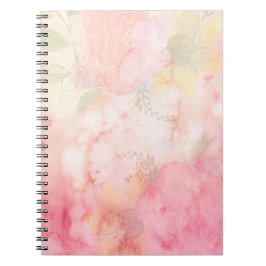 Waterverf Roze Floral Achtergrond Notitieboek