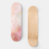 Waterverf Roze Floral Achtergrond Persoonlijk Skateboard (Voorkant)