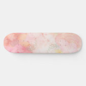 Waterverf Roze Floral Achtergrond Persoonlijk Skateboard (Horizontaal)