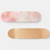 Waterverf Roze Floral Achtergrond Persoonlijk Skateboard (Horizontaal)