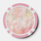 Waterverf Roze Floral Achtergrond Poker Chips (Achterkant)