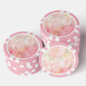 Waterverf Roze Floral Achtergrond Poker Chips (Opstapeling)