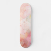 Waterverf Roze Floral Achtergrond Skateboard (Voorkant)