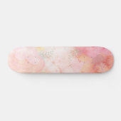 Waterverf Roze Floral Achtergrond Skateboard (Horizontaal)