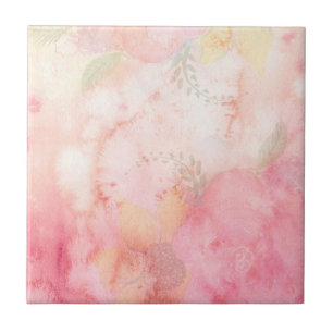 Waterverf Roze Floral Achtergrond Tegeltje