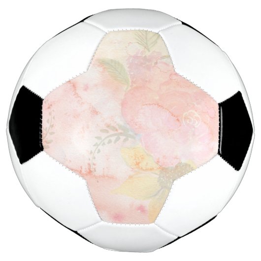 Waterverf Roze Floral Achtergrond Voetbal (Gedraaid)