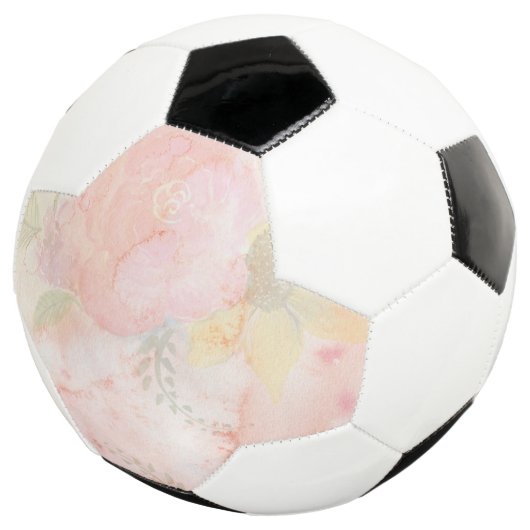 Waterverf Roze Floral Achtergrond Voetbal (Drie kwart)