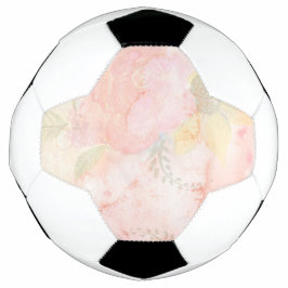 Waterverf Roze Floral Achtergrond Voetbal