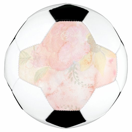 Waterverf Roze Floral Achtergrond Voetbal (Voorkant)
