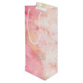 Waterverf Roze Floral Achtergrond Wijn Cadeautas (Achterkant Gekanteld)