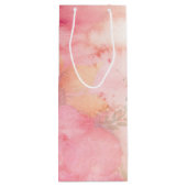 Waterverf Roze Floral Achtergrond Wijn Cadeautas (Achterkant)