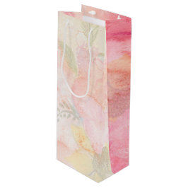 Waterverf Roze Floral Achtergrond Wijn Cadeautas