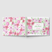 Waterverf Roze Floral Baby shower Gastenboek (Volledig)