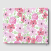 Waterverf Roze Floral Baby shower Gastenboek (Achterkant)