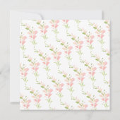 Waterverf Roze Floral Baby shower Kaart (Achterkant)