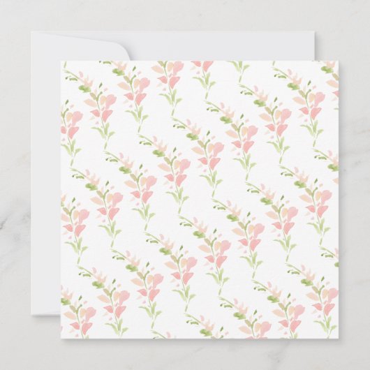 Waterverf Roze Floral Baby shower Kaart (Achterkant)