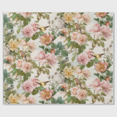Waterverf Roze Floral Bird Shower Table Runner Cadeaupapier (Vlak)