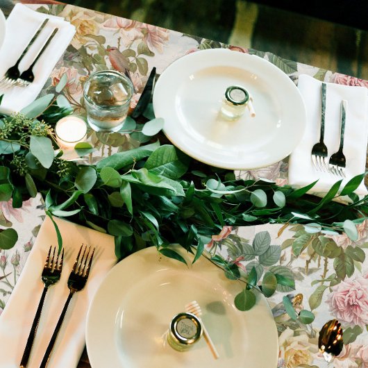 Waterverf Roze Floral Bird Shower Table Runner Cadeaupapier