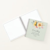 Waterverf Roze Floral Botanical Wedding Guestbook Notitieboek (Binnen)