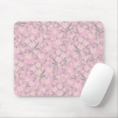 Waterverf Roze Floral Botanisch Bleek Roze ontwerp Muismat (Met muis)
