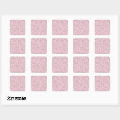 Waterverf Roze Floral Botanisch Bleek Roze ontwerp Vierkante Sticker (Vel)