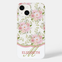 Waterverf Roze Floral Bouquets Monogram Case-Mate iPhone 14 Hoesje