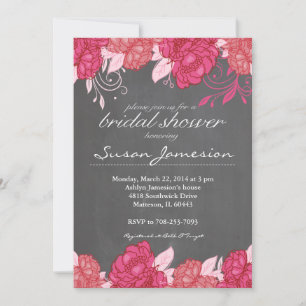 Waterverf roze Floral Bridal Shower Kaart