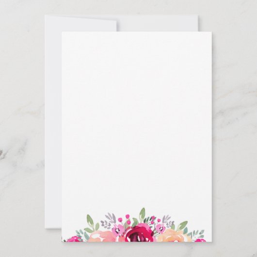 Waterverf - Roze - Floral bruiloft (Achterkant)