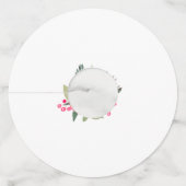 Waterverf Roze Floral Curve Script Wine Glass Labe Wijnglaslabel (Achterkant)