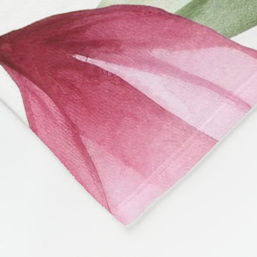 Waterverf Roze Floral Fleece Deken (Hoek)