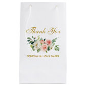 Waterverf Roze Floral Gold Elegant Hartelijk dank Klein Cadeauzakje (Voorkant)