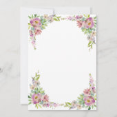 Waterverf Roze Floral Gold Geometric Baby shower Kaart (Achterkant)