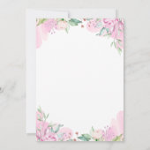 Waterverf Roze Floral Gold Script Girl Baptisme Kaart (Achterkant)