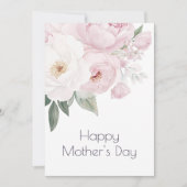 waterverf roze floral happy moederdag kaart (Voorkant)