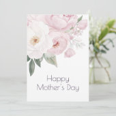waterverf roze floral happy moederdag kaart (Staand voorkant)